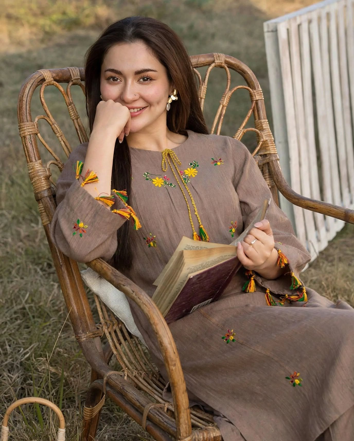 Mocha Taupe Hand-Embroidered Top - Image 4